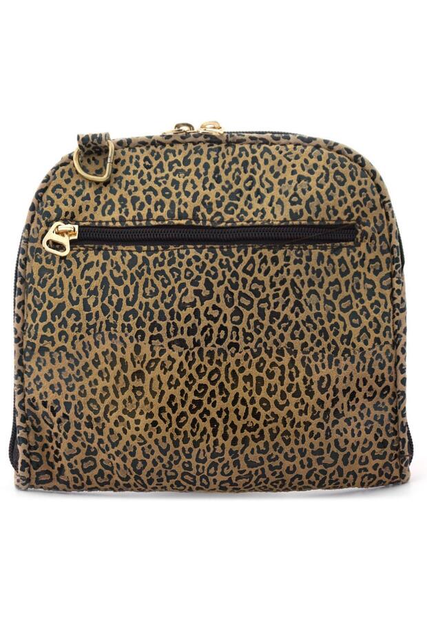 حقيبة تسوق محمولة بنمط الفهد البني مقاس مزدوج - 2