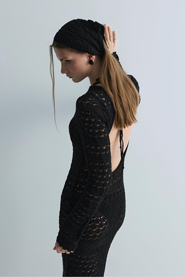 Siyah Claire Ajurlu Fular - 4