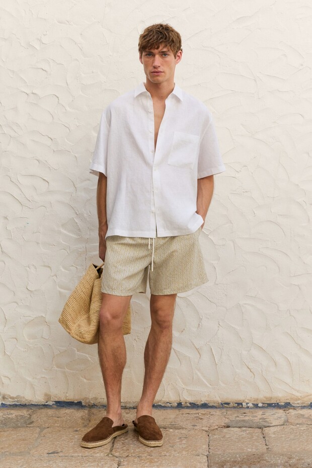 Desenli deniz şortu - 3