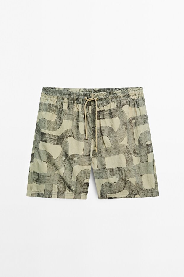 Desenli deniz şortu - 5