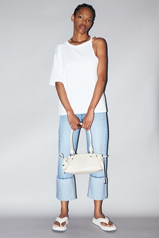 Kurdele detaylı kol çantası - 1