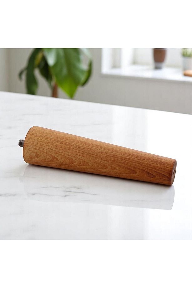 Ahşap Ayak 12 Cm 2'li Set Açık Meşe M8 Civatalı Bağlantı Aparatlı Dolap Mobilya Koltuk Kanepe Destek - 4