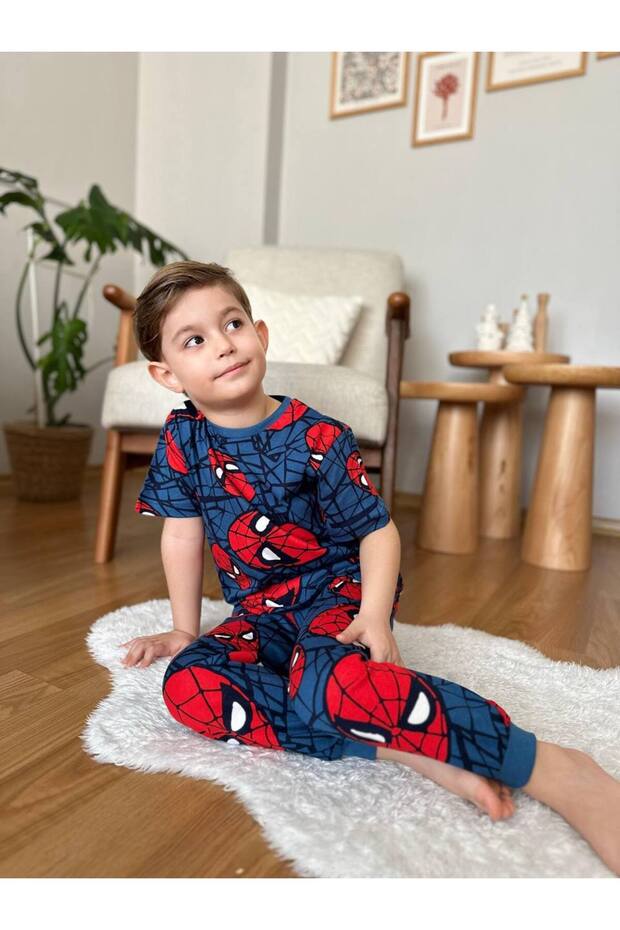 طقم بيجامة مطبوع بأكمام قصيرة - 2