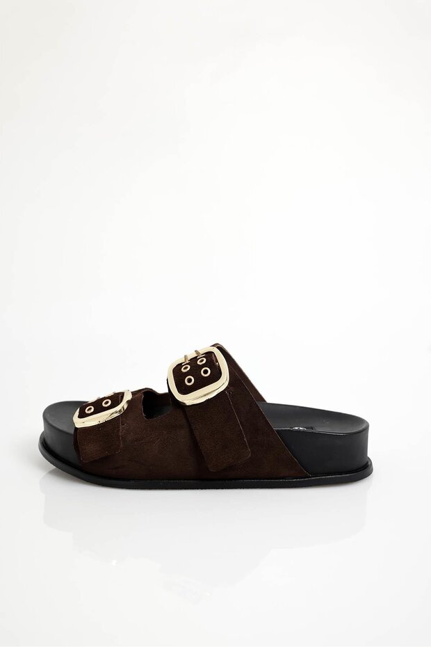 Brown Thick Sole Slippers 25151