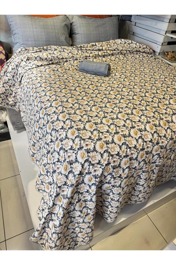 Daisy Patterned Sheet Elastic Double Pique Set - 2