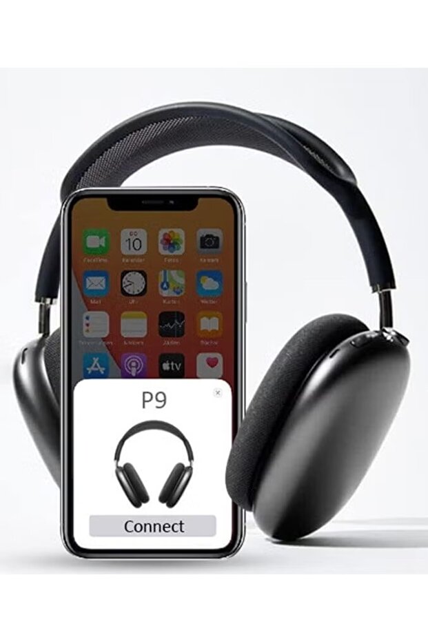 Black P9 Bluetooth Headset - Top-Ear - 2
