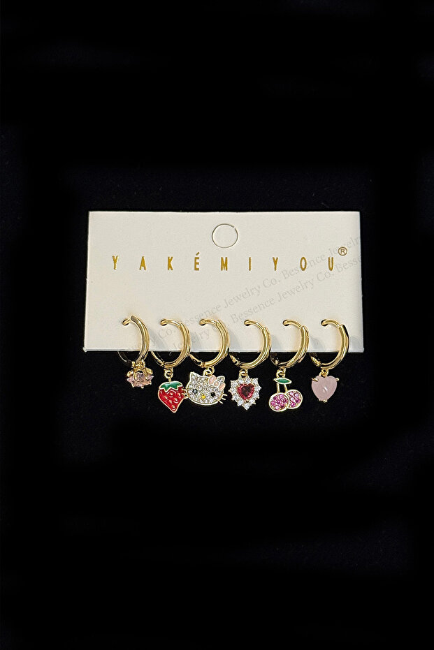 Hello Kıtty Küpe Seti 6lı - 5