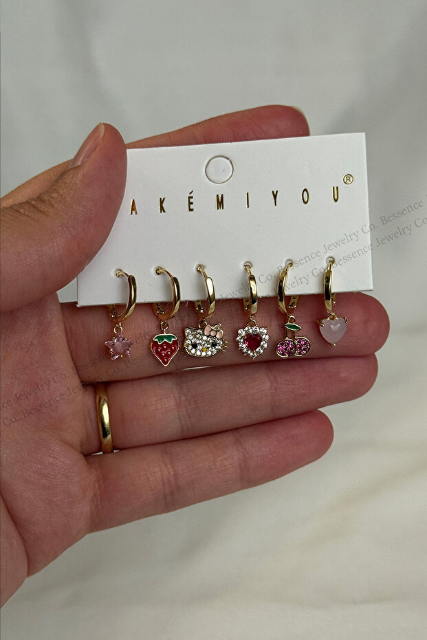 Hello Kıtty Küpe Seti 6lı - 3