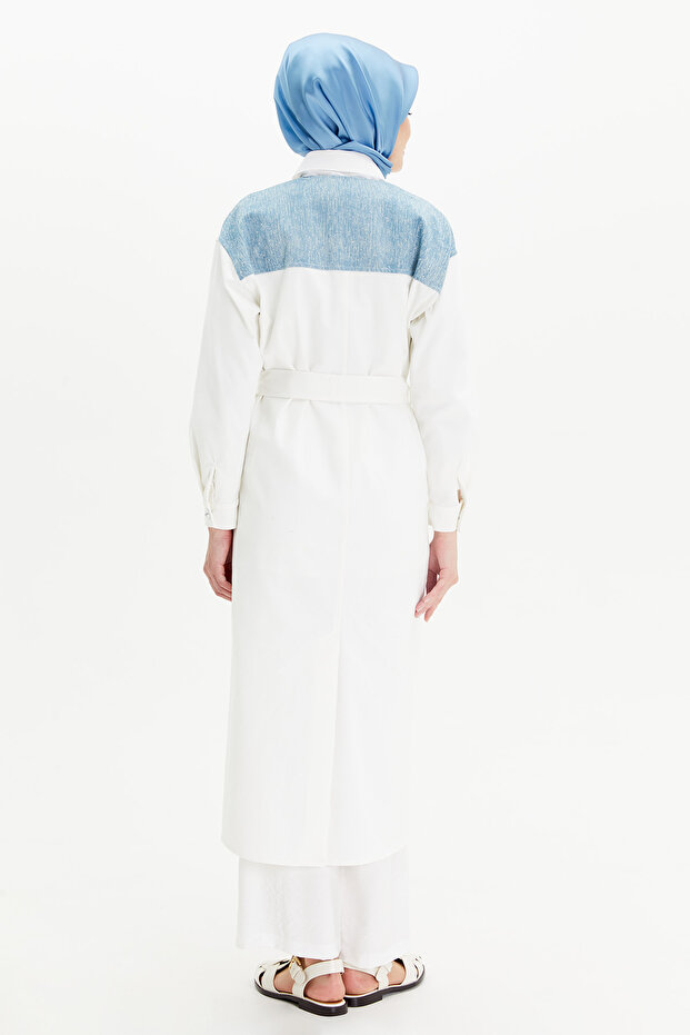 Çift Renkli Denim Kap - 6