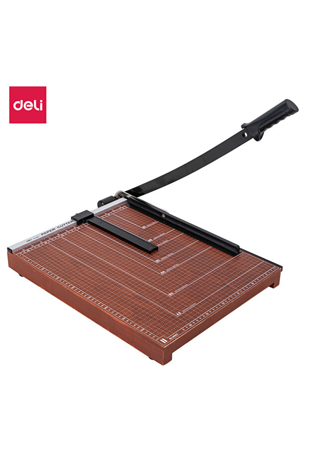 Deli E8002 Paper Trimmer, A3 Heavy-Duty Guillotine Cutter, Brown – For Office & Studio Use