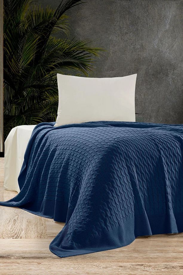 Petra Triko Yatak Örtüsü Tek Kişilik 180 X 230 İndigo - 1