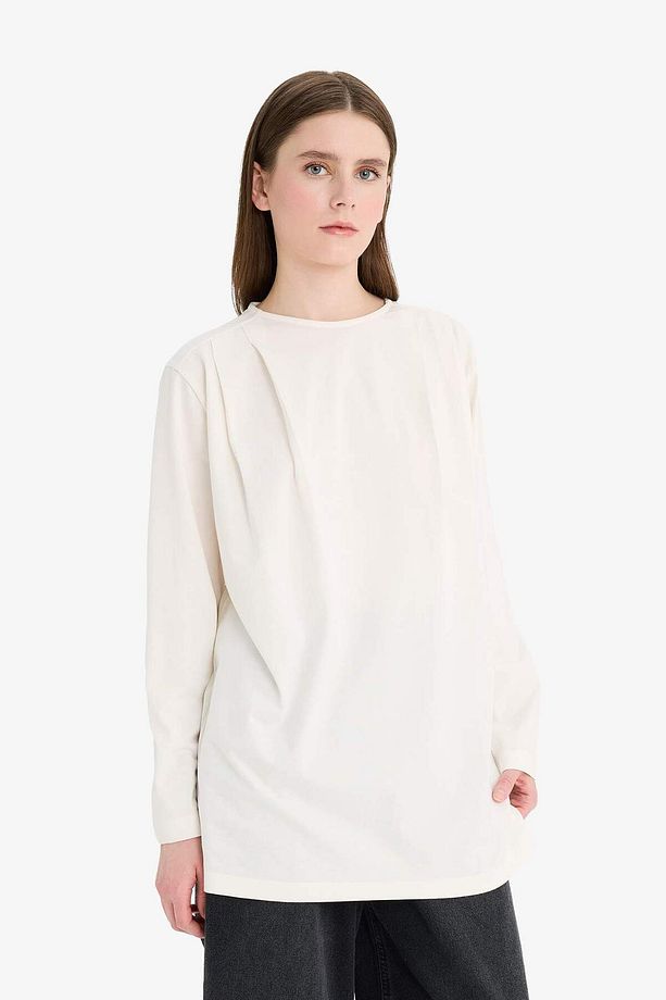 Regular Fit Bisiklet Yaka Uzun Kollu Tunik F3096AX25SM - 3