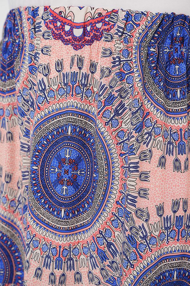 1898 Desenli Uzun Etek - Saks - 5