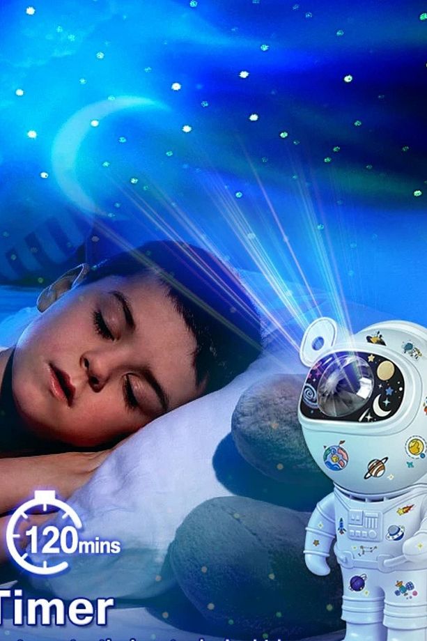 Astronot Projektör Gece Masa Lambası Galaxy Gökyüzü Star Projeksiyon Kumandalı Samanyolu Aydınlatma - 1