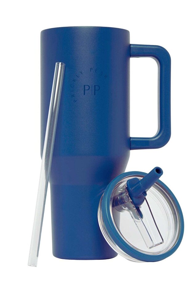 Stainless Steel Water Bottle 40 Oz Hydrator Navy Logo