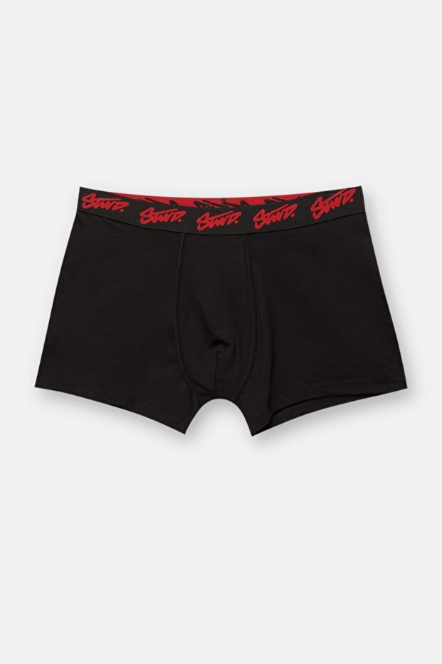 3'lü siyah STWD logolu boxer paketi - 5