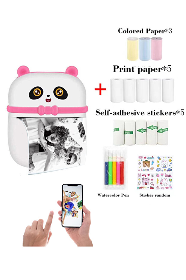 طابعة Mini Pocket Panda طابعة ذكية لاسلكية تعمل بالبلوتوث مع تطبيق Android z2P - 1