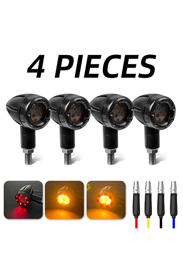 4 قطع 2/4 قطع مؤشرات إشارة الانعطاف LED للدراجات النارية ضوء توقف مصباح تحذير رصاصة صغيرة ضوء وامض