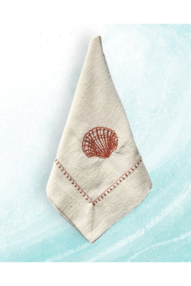Linen Napkin, Embroidered Napkin, Marine Napkin