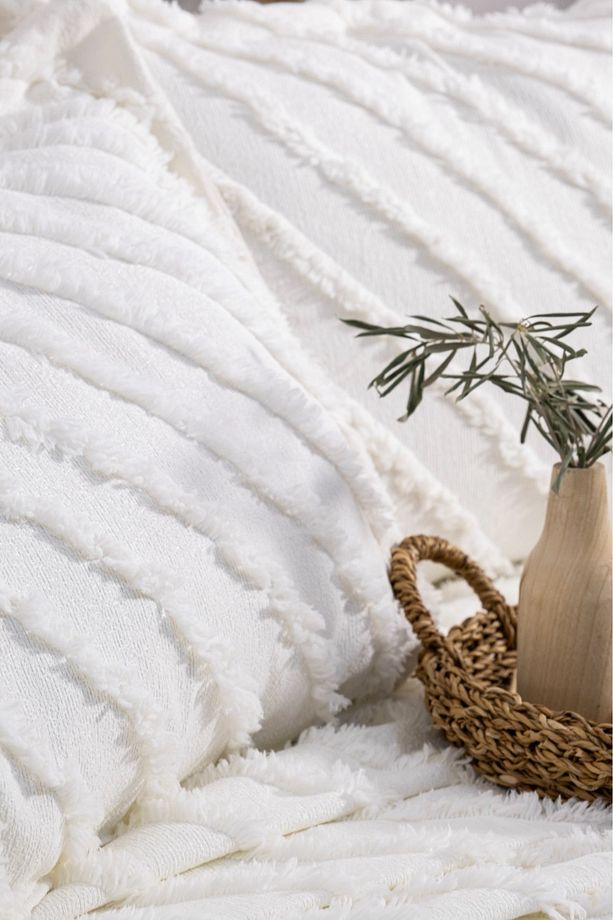 Vitelli Tek Kişilik Püsküllü Yatak Örtüsü 180 x 250 Tek Yastık Single - 4