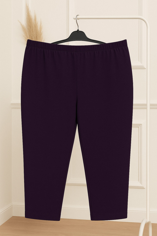 Women's Purple Relaxed Fit Combed Cotton Trousers