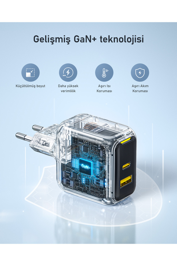 Magcube 67W 2 Portlu Şarj Adaptörü, 140W 1m PD 3.1 480Mbps Süper Hızlı Şarj/Data Kablosu Seti - 7
