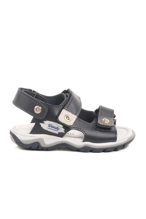 Navy Blue Red Velcro Boys Sports Sandals 173110 B