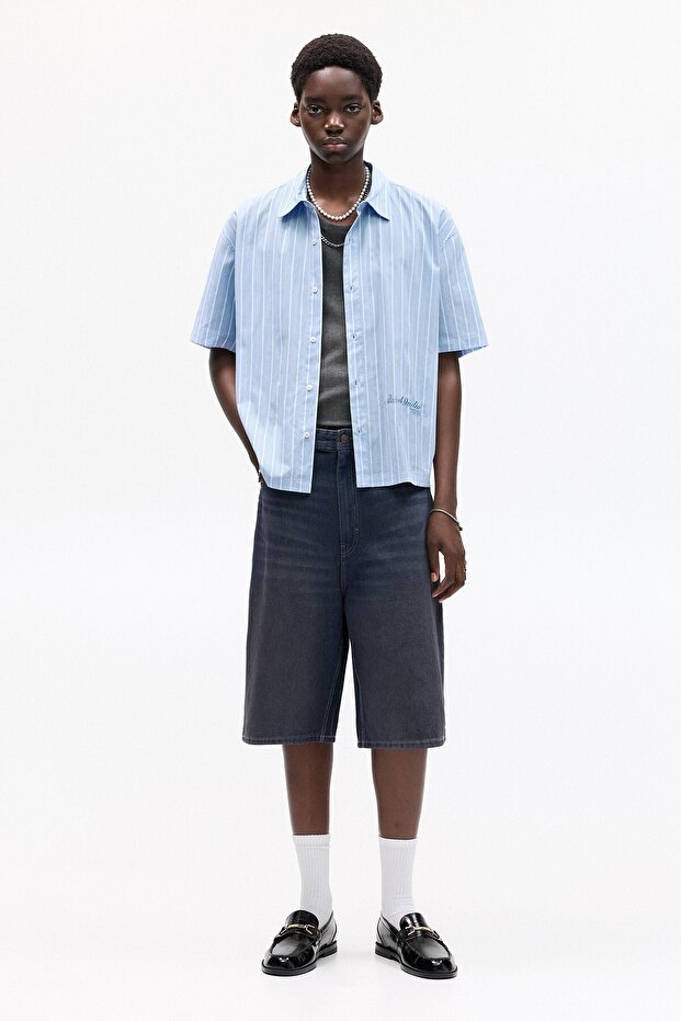 STWD çizgili kısa kollu gömlek - 2