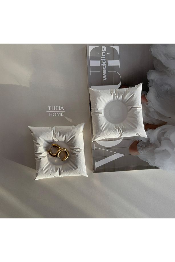 Yastık Model Tealight Mumluk , Dekoratif Obje 2' Li Set - 1