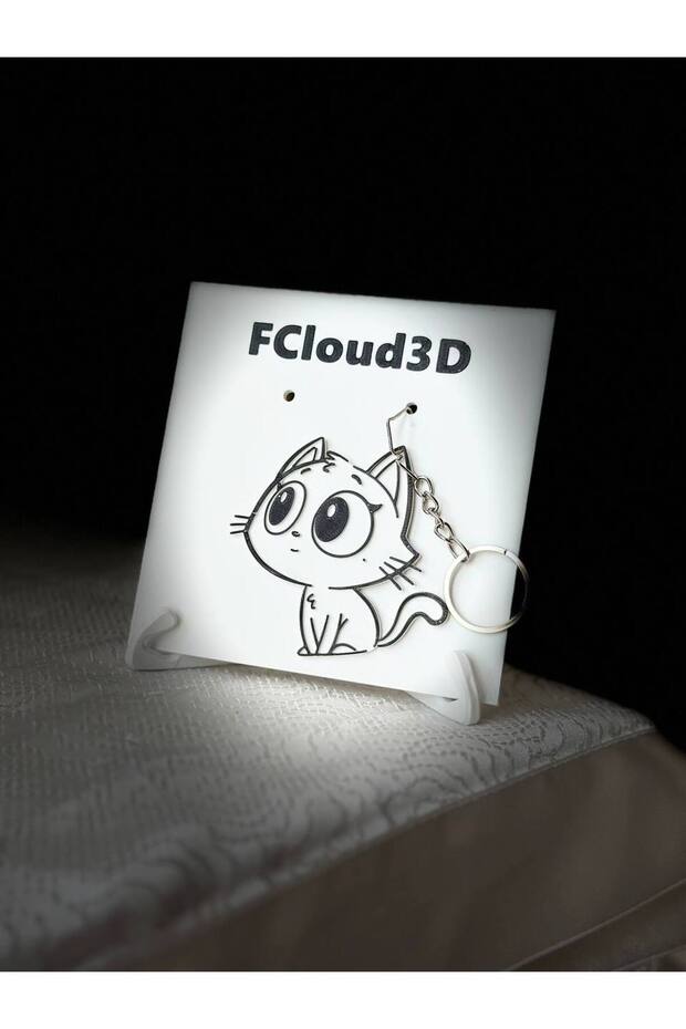 سلسلة مفاتيح على شكل قطة نموذج سحابة - 1