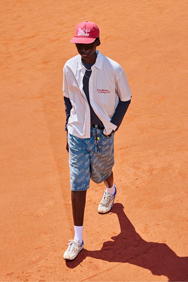 STWD çizgili kısa kollu gömlek - 1