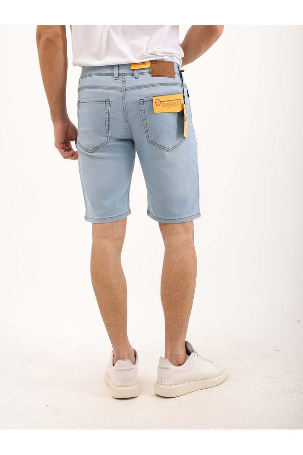 Erkek Regular Fit Asit Yıkama Kot şort - 3
