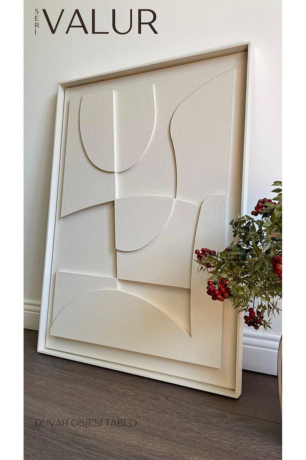 İskandinav Modern Soyut 3d Duvar Objesi Dokulu El Yapımı Minimalist Bohem Tablo - 6