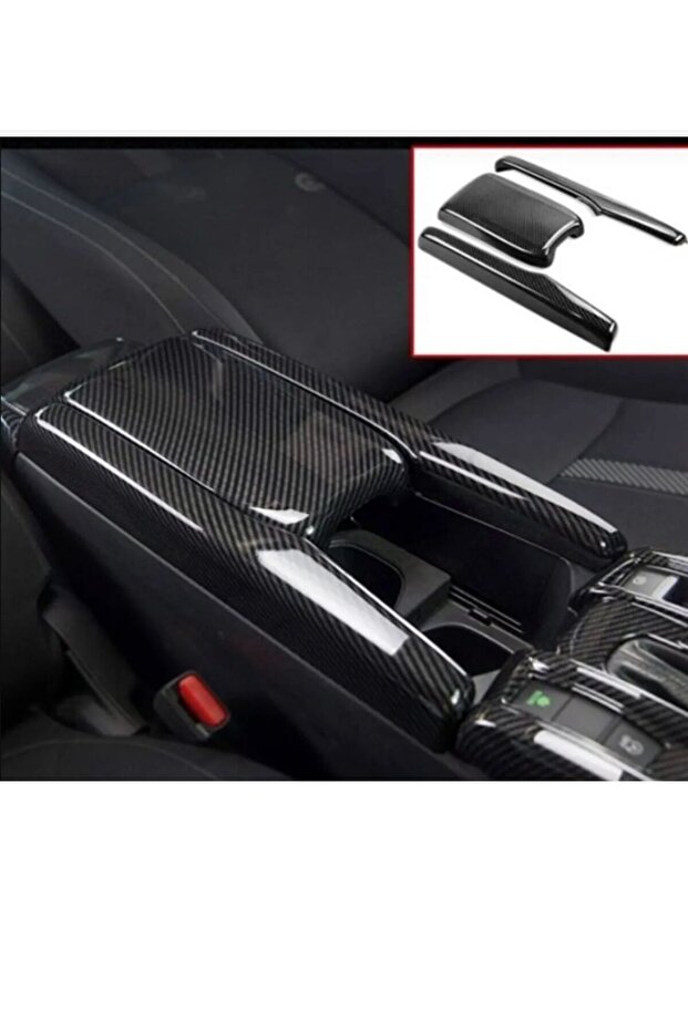 Honda Civic Fc5 Fk7 2016-2021 Compatible Armrest Upper Cover Carbon Pattern 3 Pieces