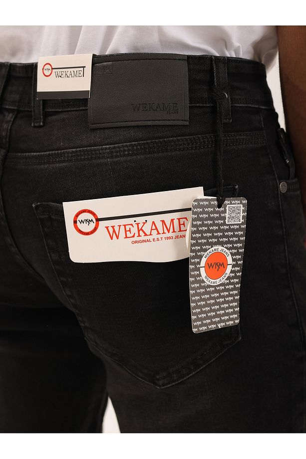 Erkek Regular Fit Asit Yıkama Kot şort - 7