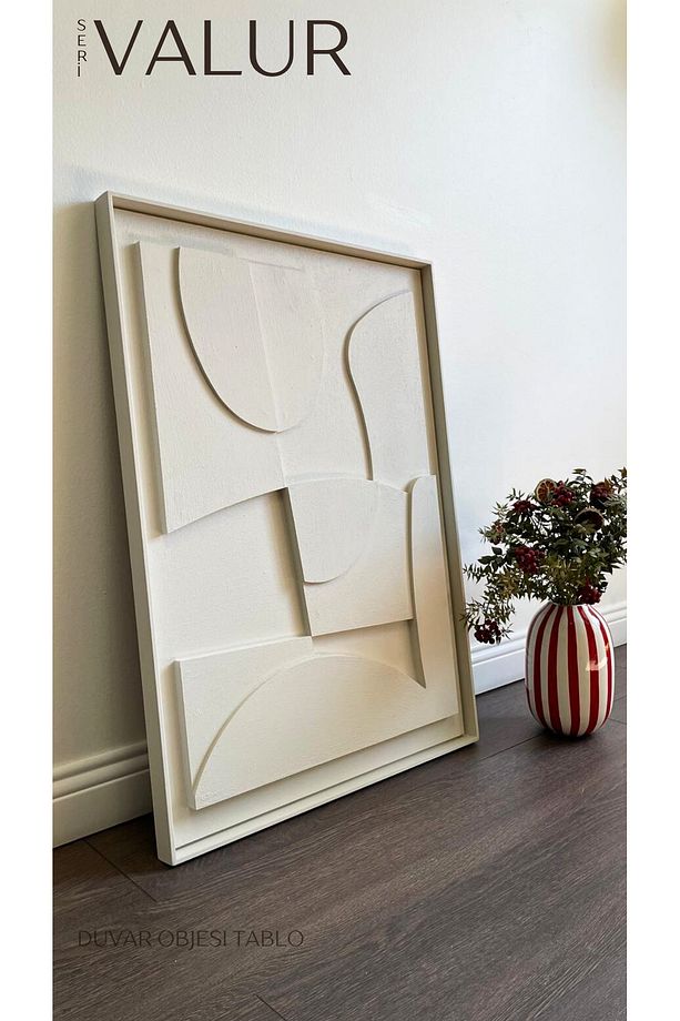 İskandinav Modern Soyut 3d Duvar Objesi Dokulu El Yapımı Minimalist Bohem Tablo - 1