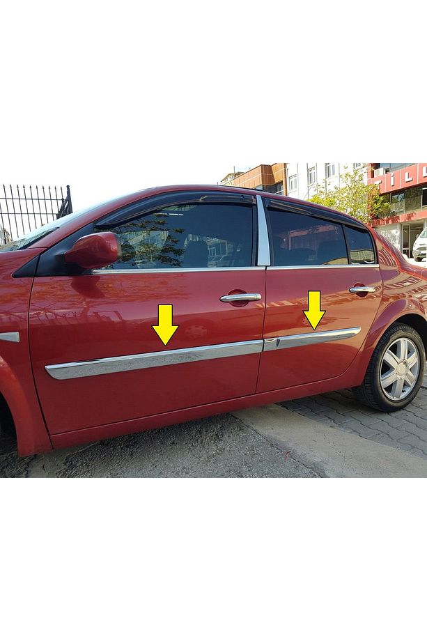 Renault Megane 2 Uyumlu 2002-2010 Krom Yan Kapı Çıtası 4 Parça Paslanmaz Çelik - 2