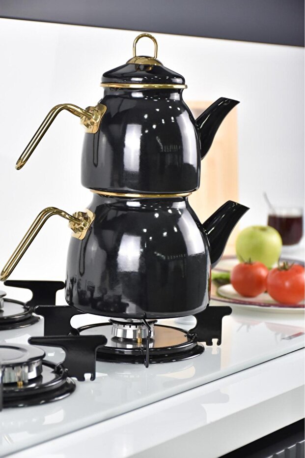 Emaye Çaydanlık Siyah - 1