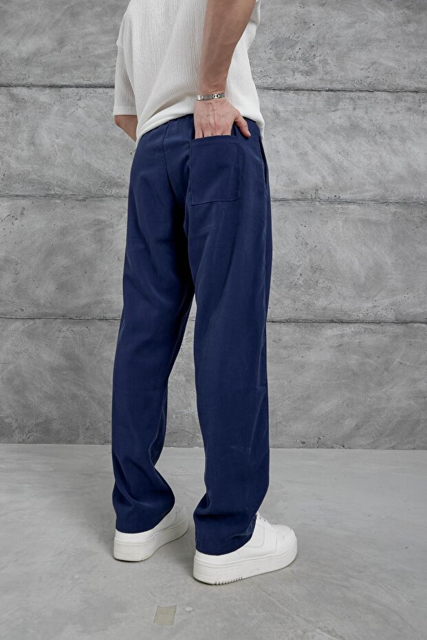 Lacivert Kp Duble Kumaş Baggy Pantolon - 4