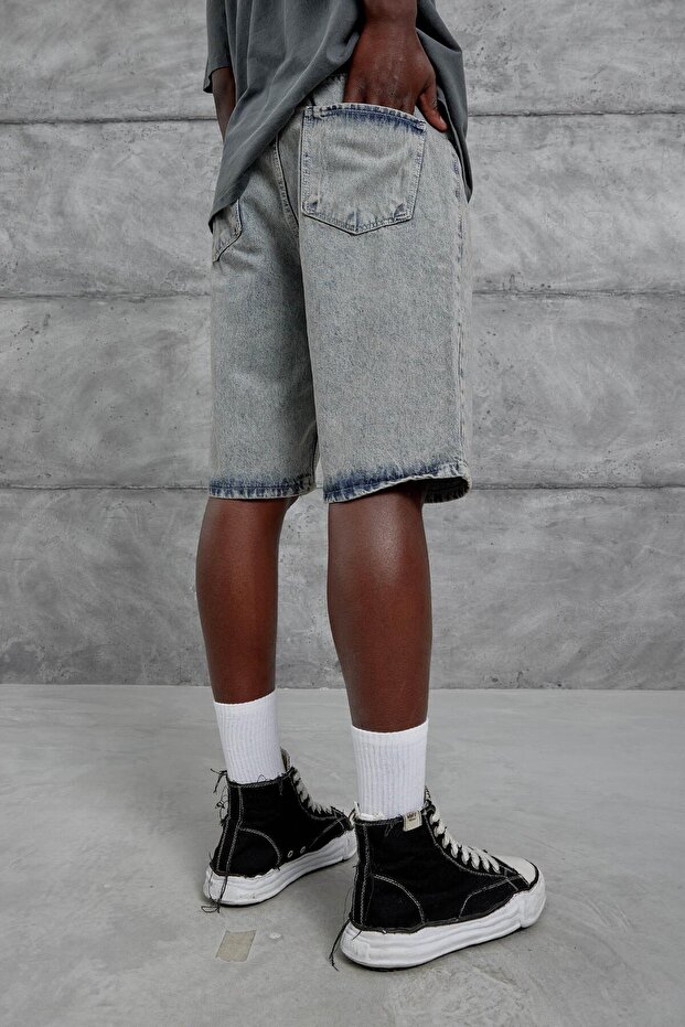 شورت جينز رمادي Mb كبير الحجم - 4