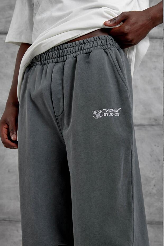 Füme Arka Cebi Unknown Yazılı Eşofman Altı - 2