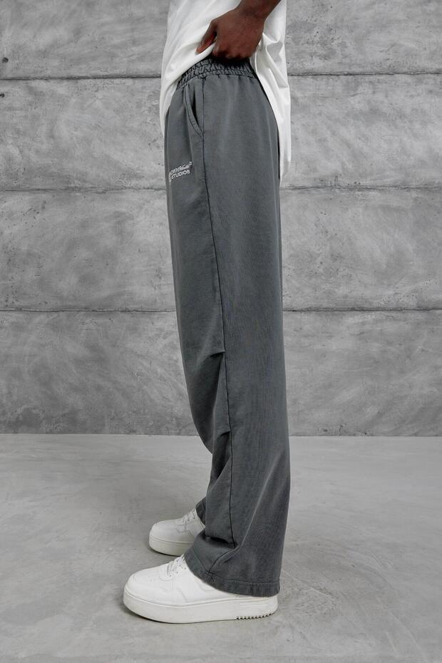 Füme Arka Cebi Unknown Yazılı Eşofman Altı - 3