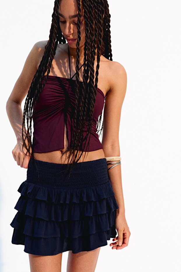 Fırfırlı mini etek - 4