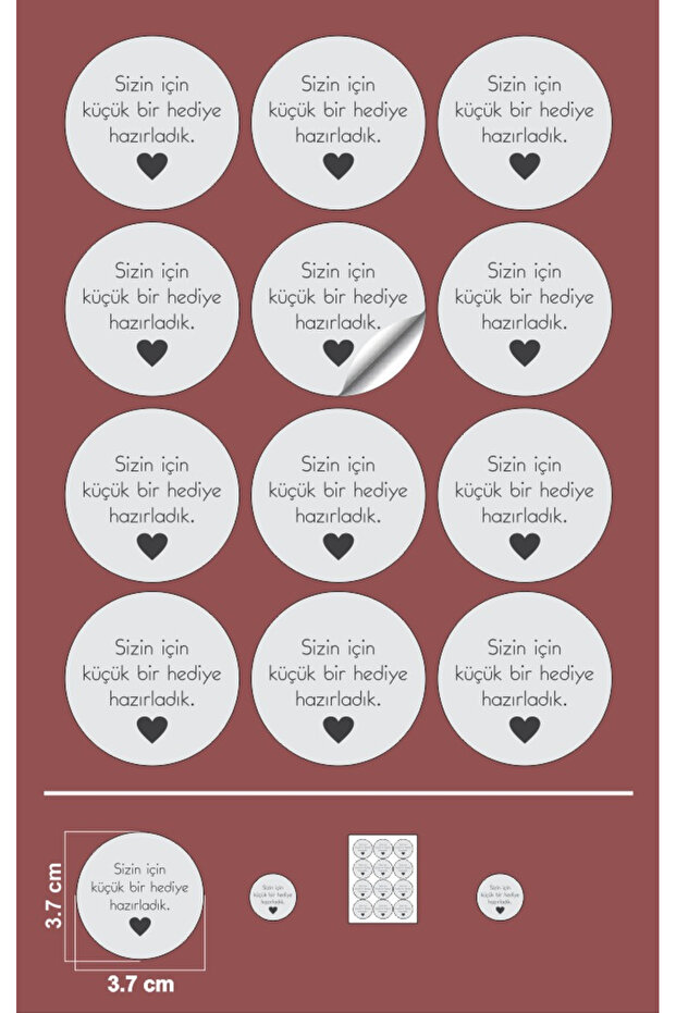 Sticker Kuaste (a Quality) We Prepared a Small Gift for You Round Cut (3,7X3,7Cm) 108 Pieces