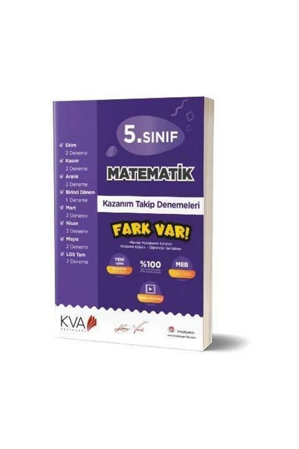 Kva Yayınları 5. Sınıf Matematik Fark Var Kazanım Takip Denemeleri - 1
