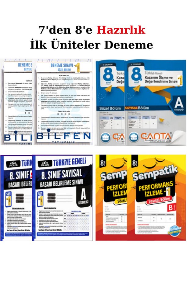 7'den 8'e İlk Adım Denemeleri 1. Kurumsal Denemeler Tüm Dersler İlk Konular 4 adet - 1