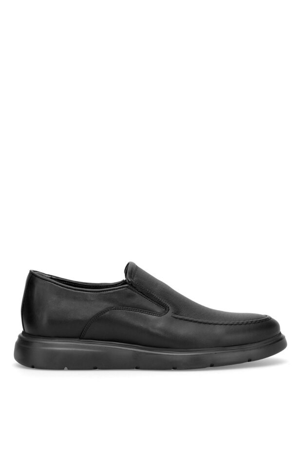 Elit Btrg1751-1 Men's Genuine Leather Casual Shoes Black