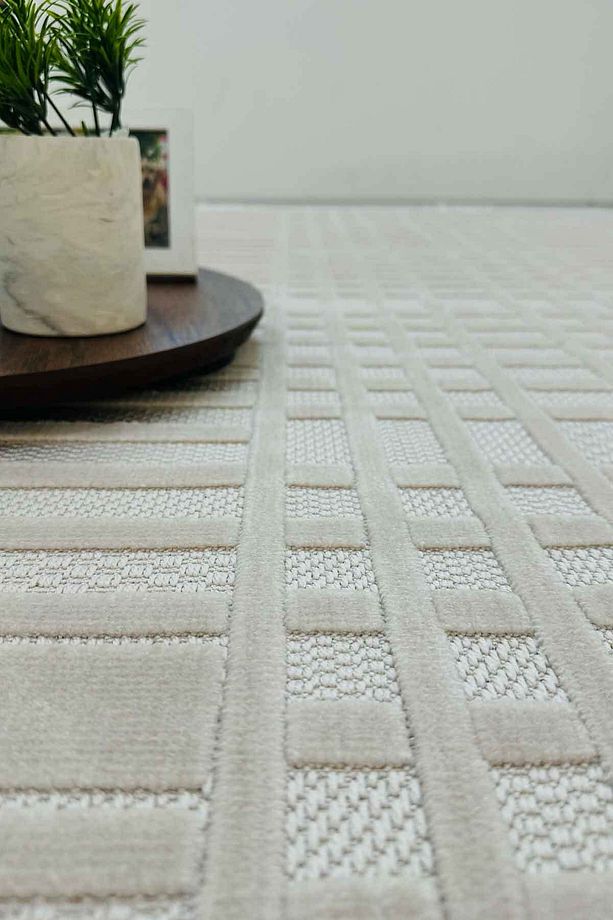 Milan Dokuma Yıkanabilir Bukleli Modern Vizon Salon Halısı Mutfak Halısı Yolluk - 3