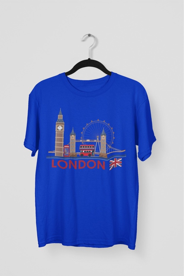 Men/Women -London2- Transfer Printed Round Neck Short Sleeve T-Shirt