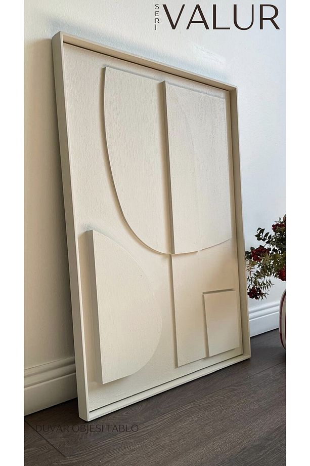 İskandinav Modern Soyut 3d Duvar Objesi Dokulu El Yapımı Minimalist Bohem Tablo - 4